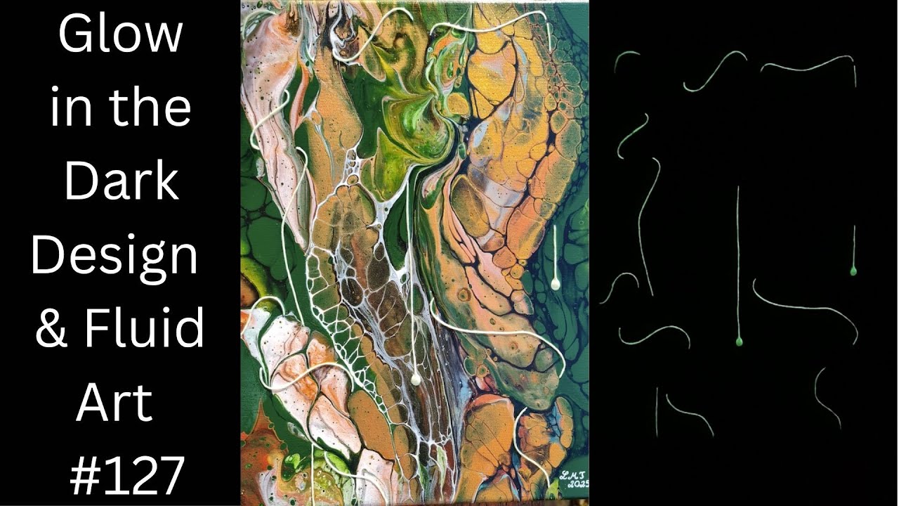 Glow in the Dark Design & Fluid Art  ❤️‍🔥Pouring Acrylics❤️‍🔥 HaAppy Flow #127 #painting #fypシ