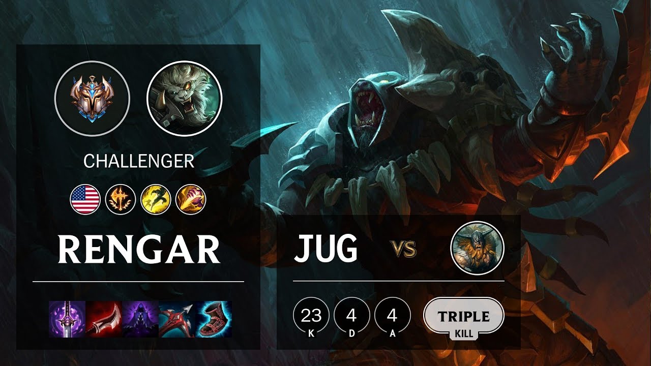 Rengar Jungle vs Olaf - NA Challenger Patch 10.7