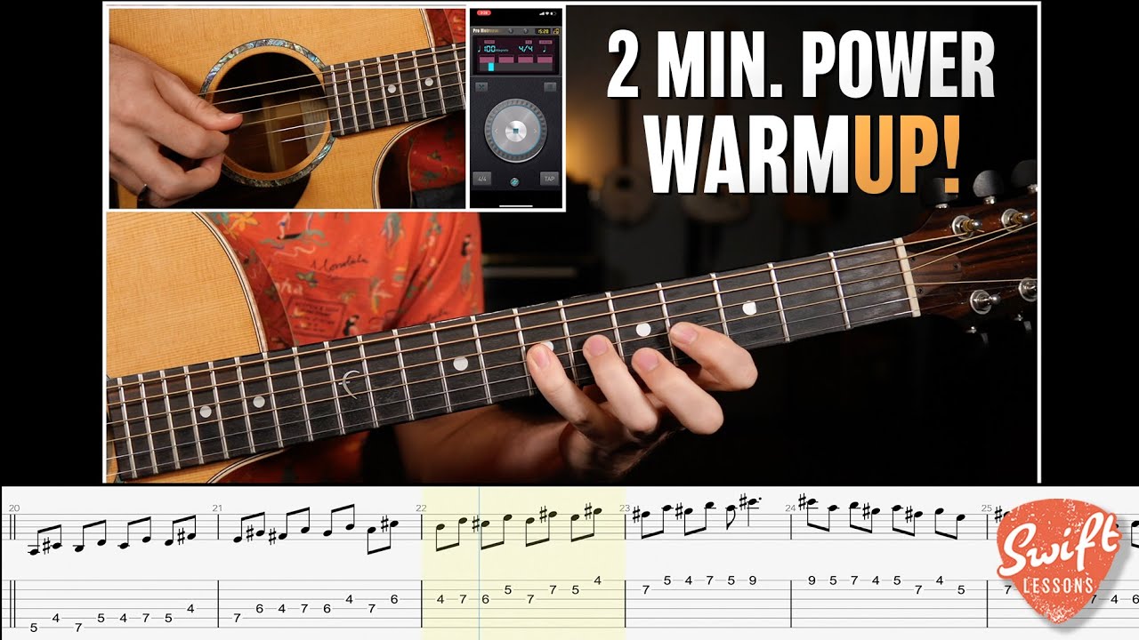 2 Minute Guitar Warm Up - Exercises for Speed, Dexterity & Accuracy!