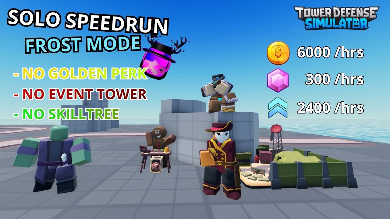 Solo SpeedRun Frost Mode | No Golden Perk, Event tower, & Skill Tree