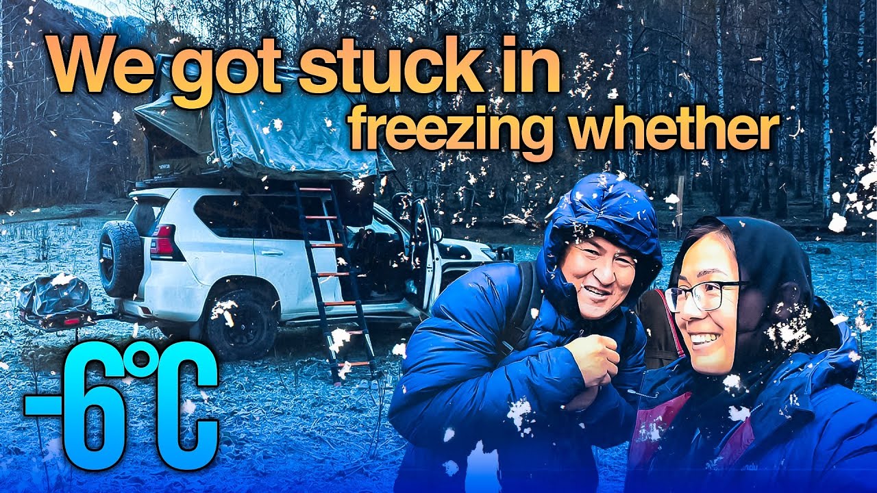 We slept at -6C in the Tent 🏕️ in Kazakhstan and our Car got Frozen S2 EP72 | موتر ما یخ زد