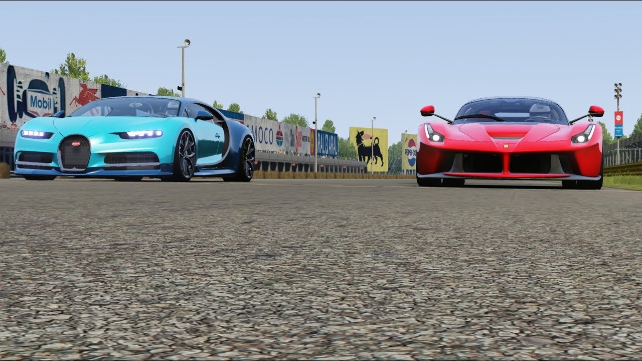 Bugatti Chiron vs Ferrari LaFerrari at Monza Full Course 1966