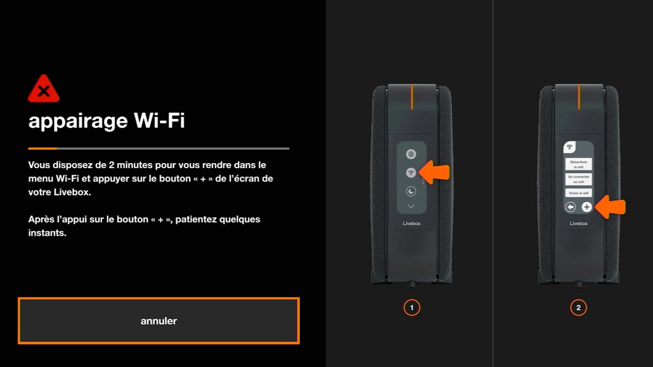 Connexion wifi du décodeur 5 Orange en WPS