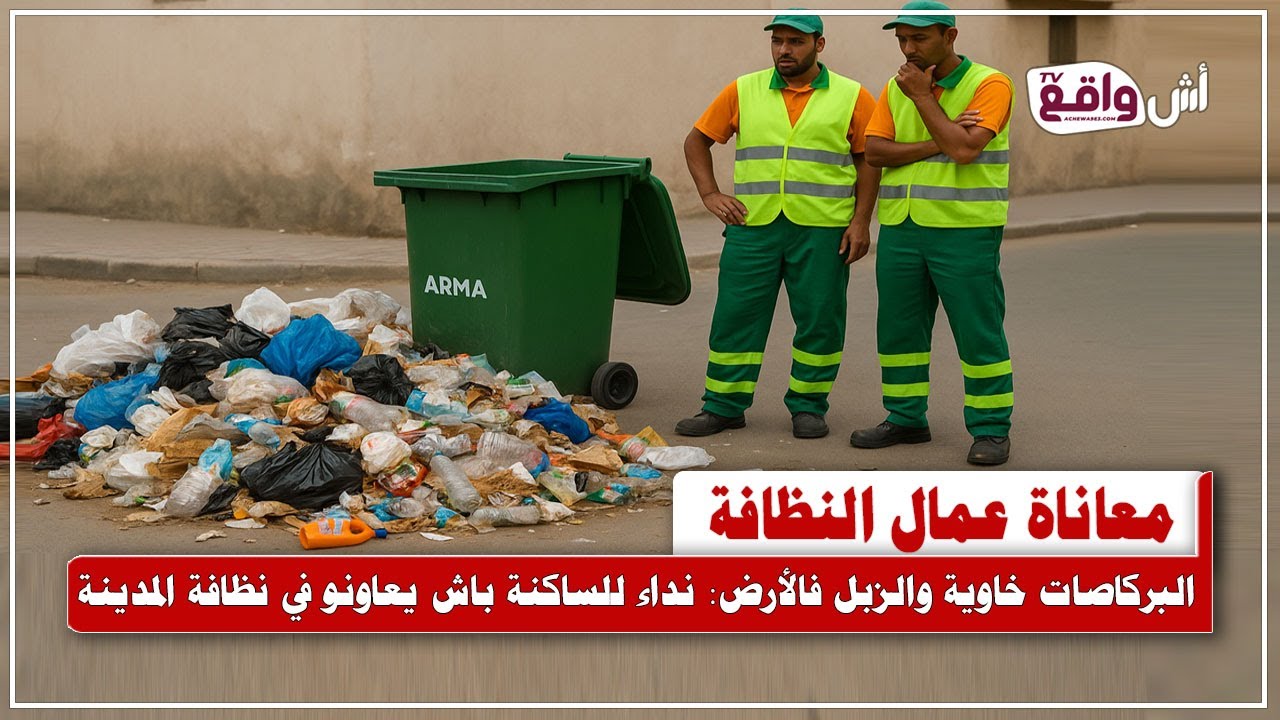 فيديو يوضح معاناة عمال النظافة بالجديدة من تجاهل المجتمع وتراكم الأزبال: حطو الأزبال في الحاويات