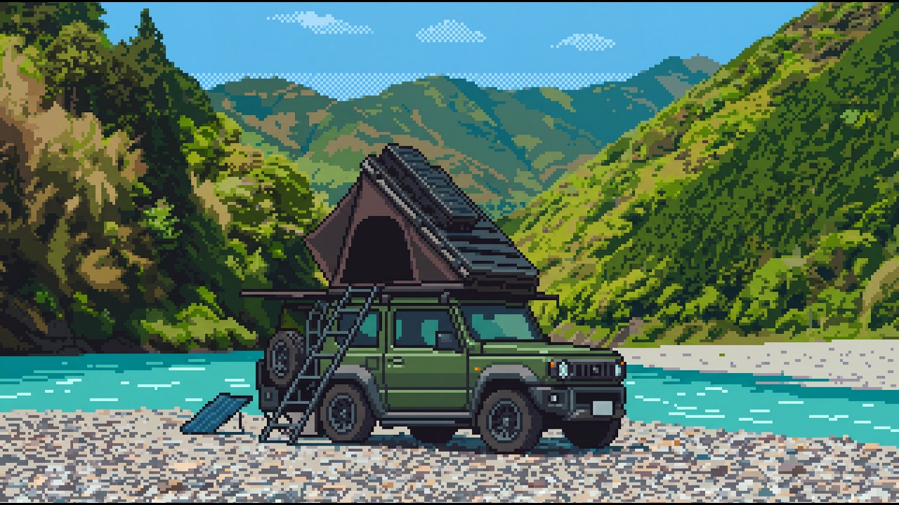 【日本一の清流】ジムニーと行く絶景デイキャンプ｜癒しの旅【4K】
