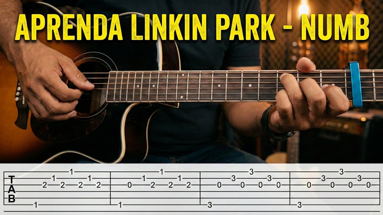 LINKIN PARK - NUMB / COMO TOCAR/+ CIFRA (  AULA DE VIOLÃO ) 🎸🎸🎼