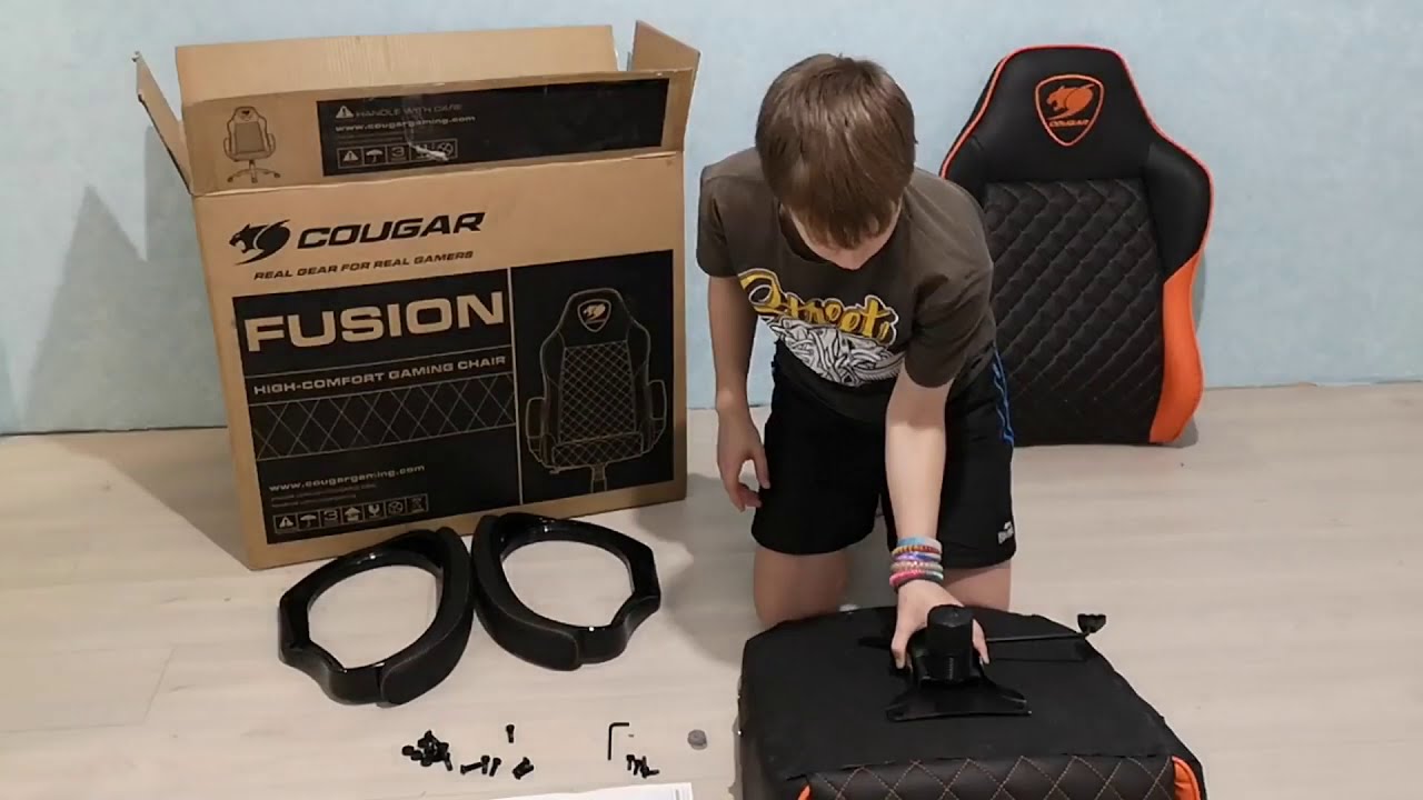 как собрать кресло компьютерное COUGAR FUSION Кресло игровое оранжево-черное