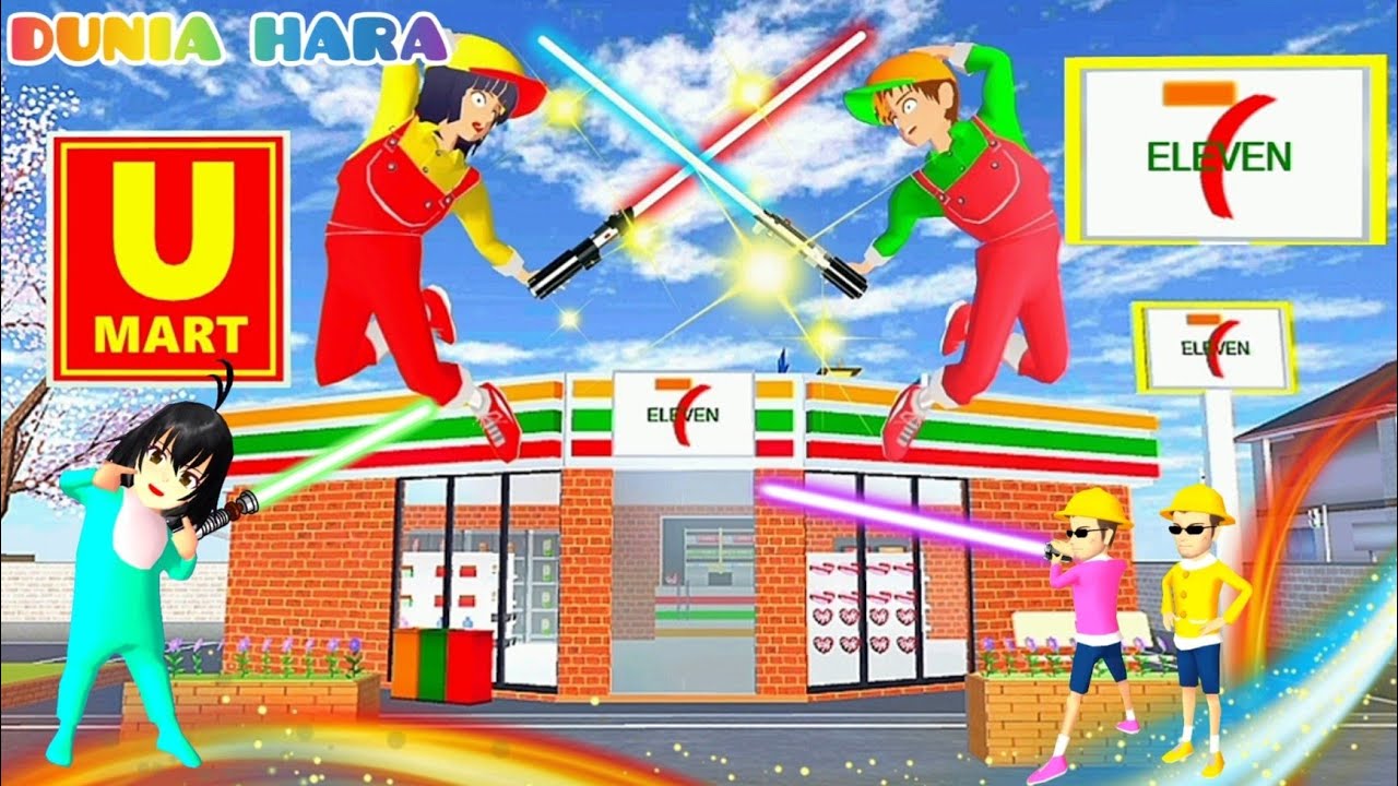 Yuta Vs Mio 😱 | Yuta 7Eleven VS Mio U mart Kerja Part Time Uang Hilang 😱 | Sakura school Simulator