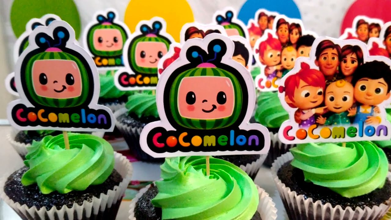Supermoist cocomelon cupcake | Simple photo toppers | chocolate cupcake | Angel BakingwithMommy