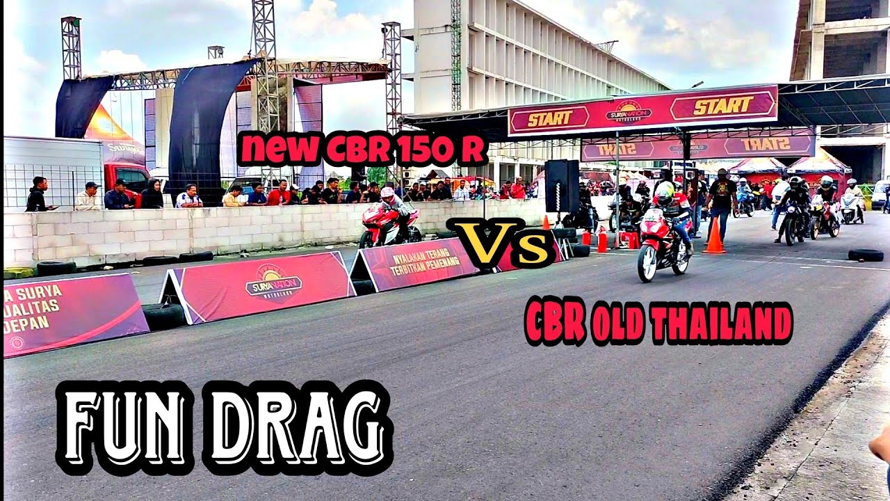 CBR 150 OLD THAILAND (karbu)standart Vs NEW CBR 150 R LOKAL(FI)standart | Suryanation FUN DRAG