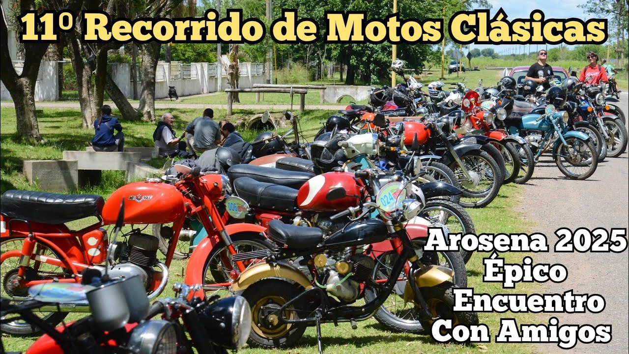 Asi se Vive en Arosena El 11⁰ Recorriendo y Encuentro de Motos Clásicas🛵Amigos, Motos, Ruta y Pueblo