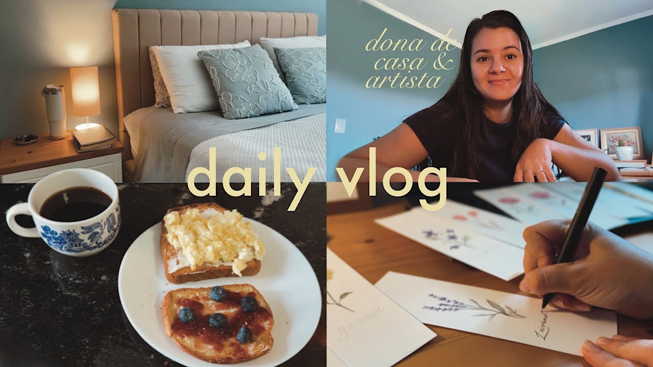 daily vlog | como é ser dona de casa & artista? cozinhando, home office, rotina 🧺☕️🖌️