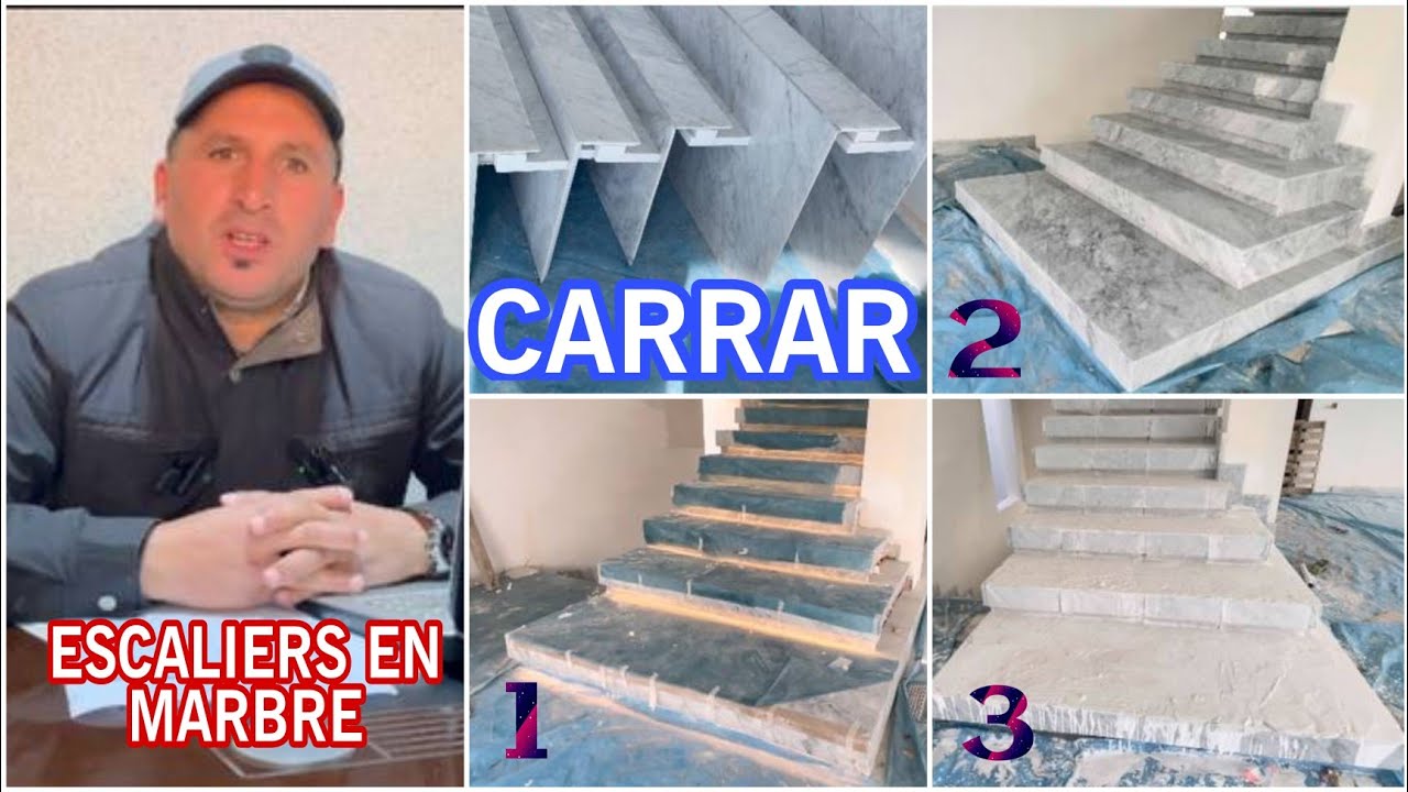 تعديل وتركيب دروج رخام ابيض كرارة فينيسيو شونفراج 45°