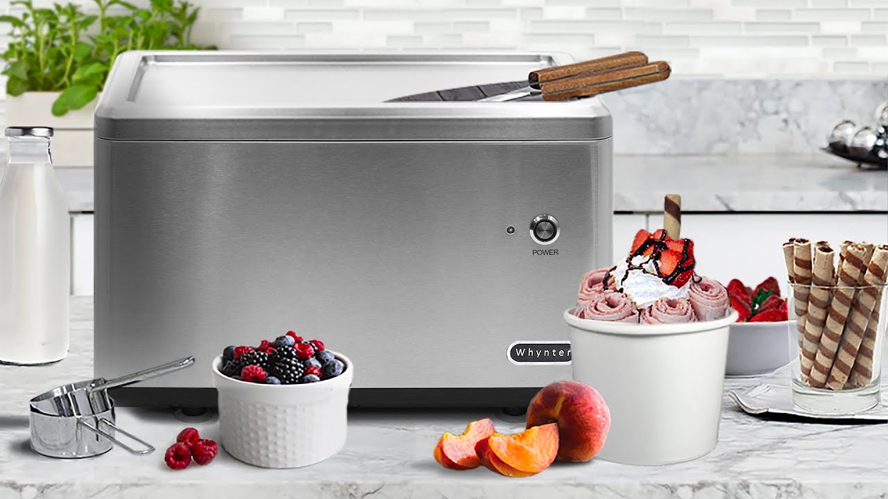 ICR-300SS Whynter Portable Instant Ice Cream Maker Frozen Pan Roller in Stainless Steel