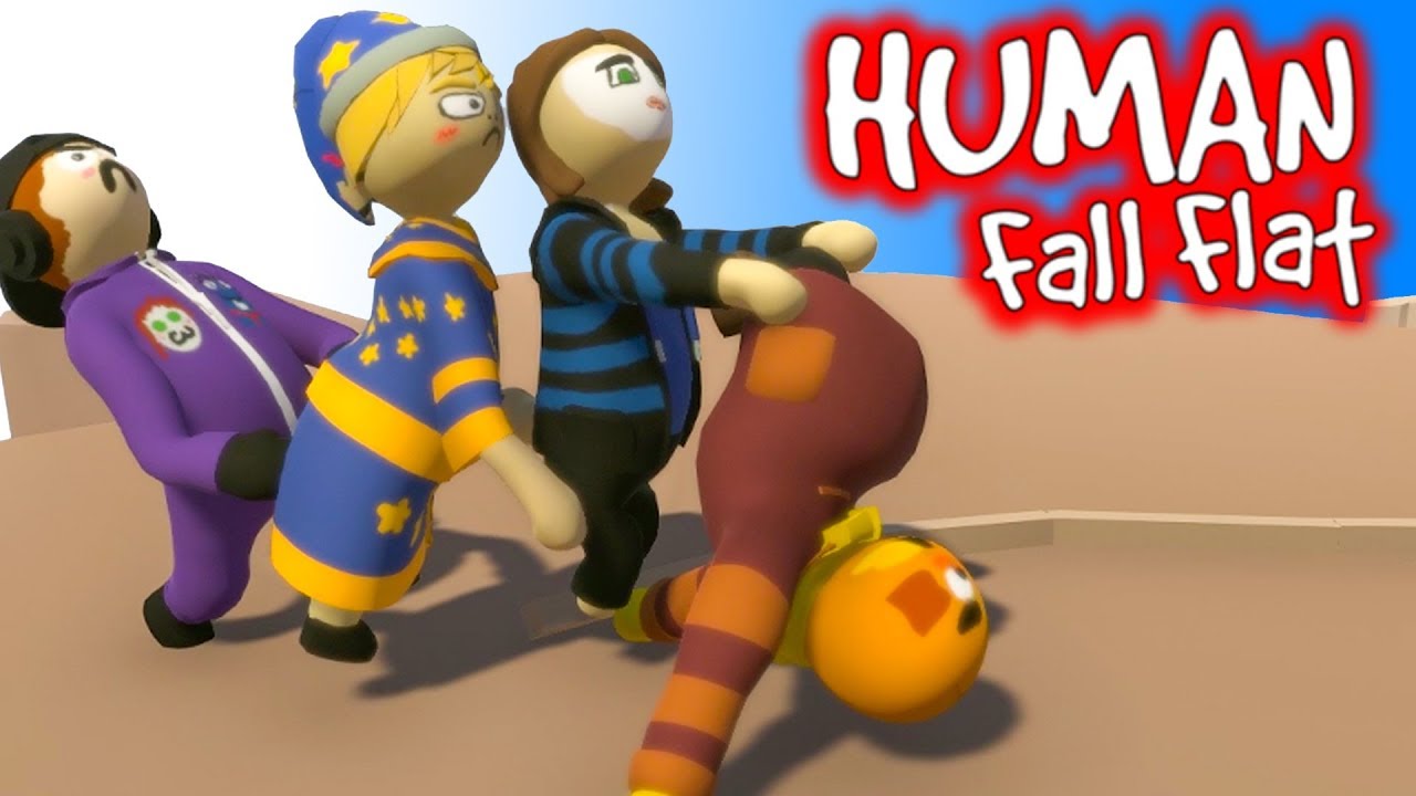 Vier Affen fliegen durch die LUFT | Human Fall Flat