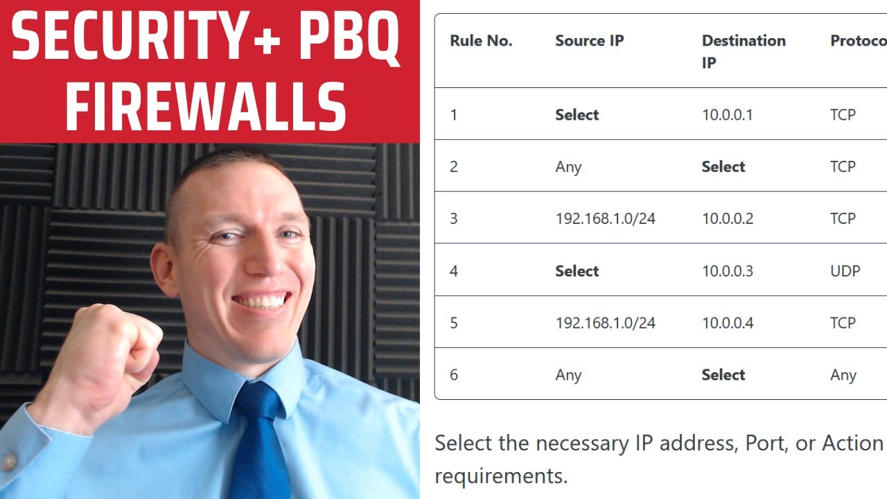 CompTIA Security+ PBQ 7 — Межсетевые экраны и правила межсетевого экрана