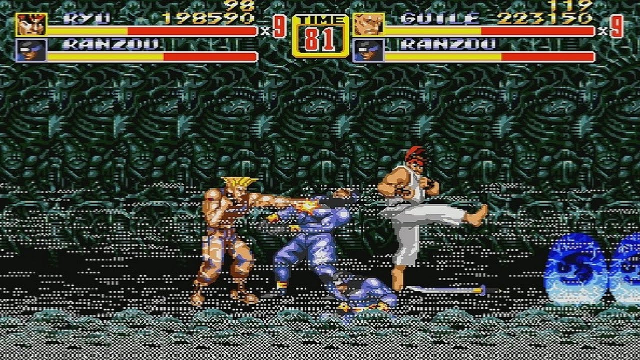 Streets of Rage 2 - Street Fighter Version 1 (Dhalsim/Ryu/Guile/Ken) - V1rul3nT & streetcoomer6