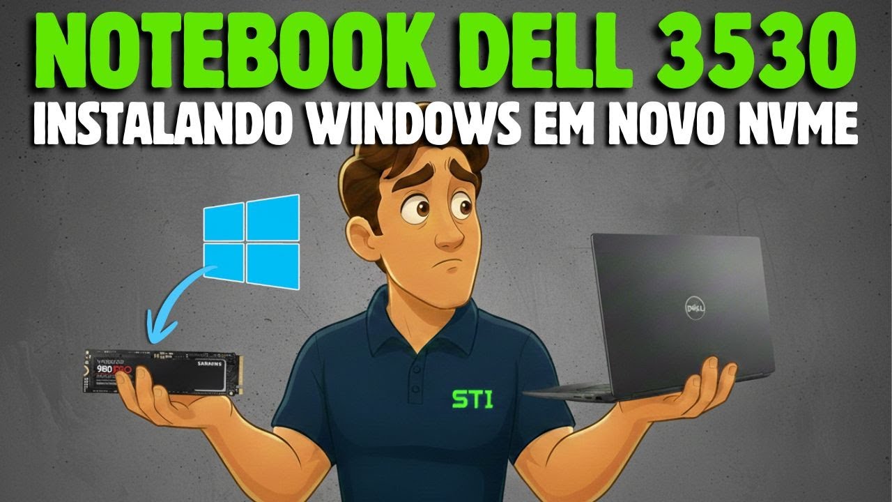 Notebook Dell Inspiron 3530 Como Instalar o Windows do ZERO em novo SSD NVMe Passo a Passo