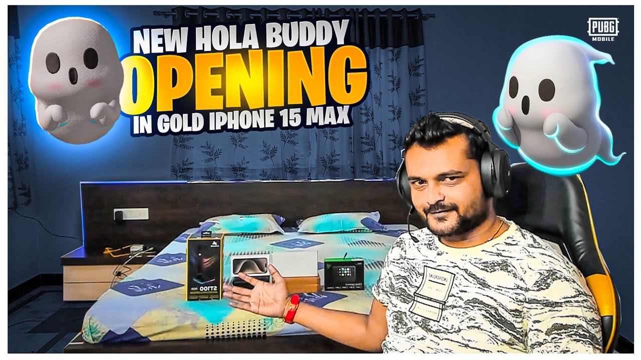 NEW HOLA BUDDY OPENING IN GOLD iPHONE 15 PRO MAX | PUBG MOBILE VIDEO | NSG HARSH