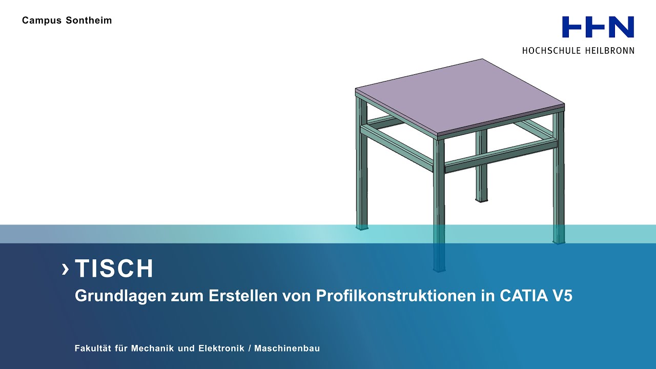 Profilkonstruktion Tisch (CATIA V5, Einführung in Structure Design)