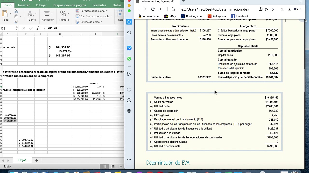 calculo del EVA