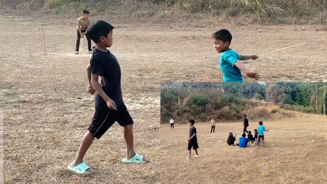 Village  boys play a cricket match video # biate boys