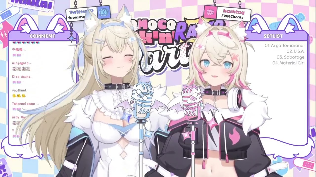 FuwaMoco sing Material Girl