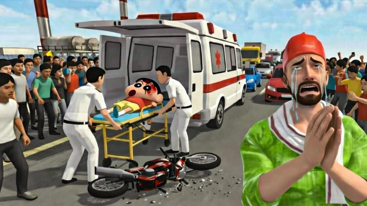 Shinchan ka bike accident Ho Gaya 😭💥|| in Indian theft auto simulator|| Arshu GAMING STUDIO