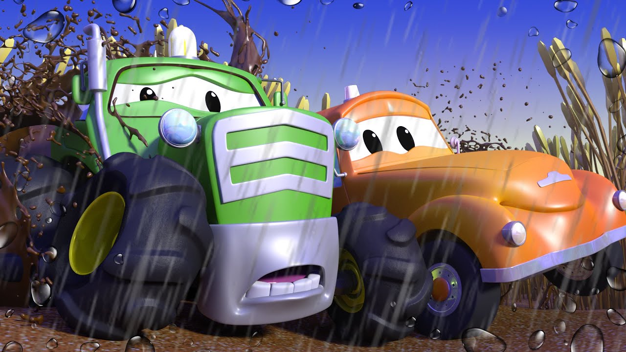 Tom the Tow Truck -  Ben the TRACTOR DAMAGED His Engine! Cars construction cartoon for children