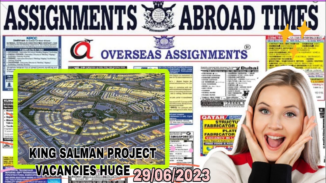 Assignment Abroad Times Today Newspaper 29/6 ||gulf job vacancy 2023||