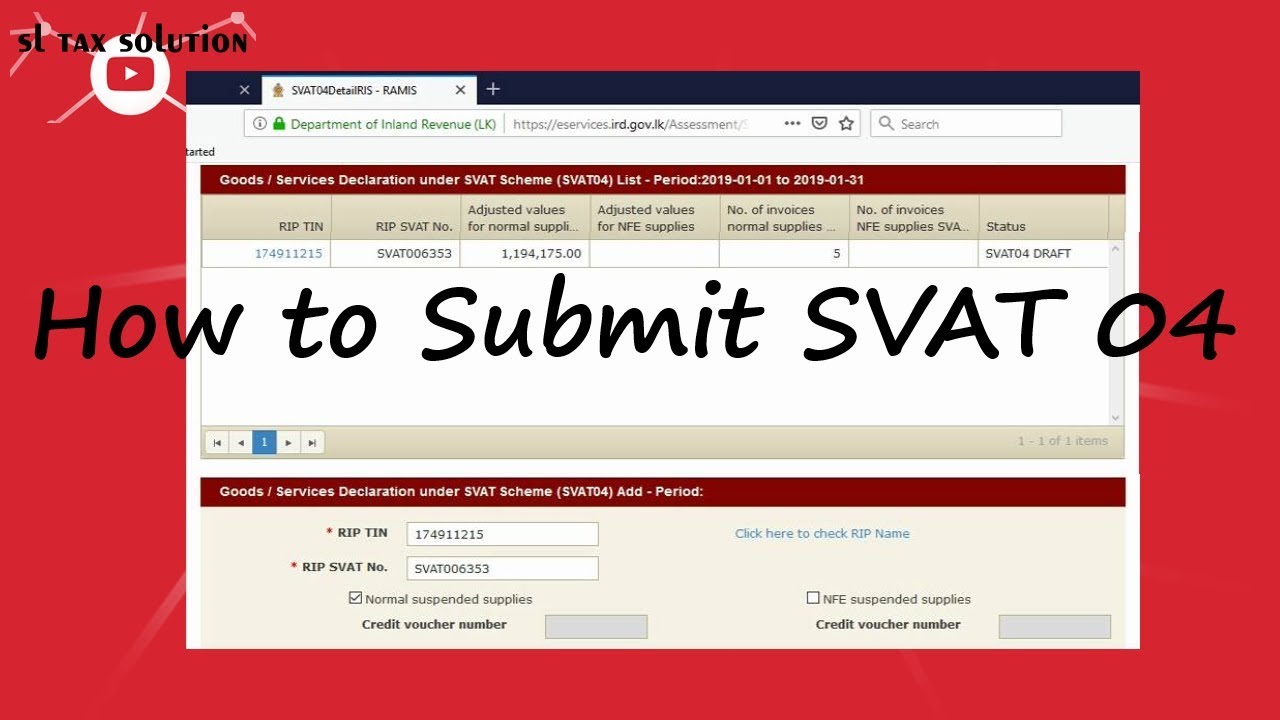 එස් වැට් 4 ආකෘතිය පුරවමු - How to submit SVAT 04 | SL TAX SOLUTION