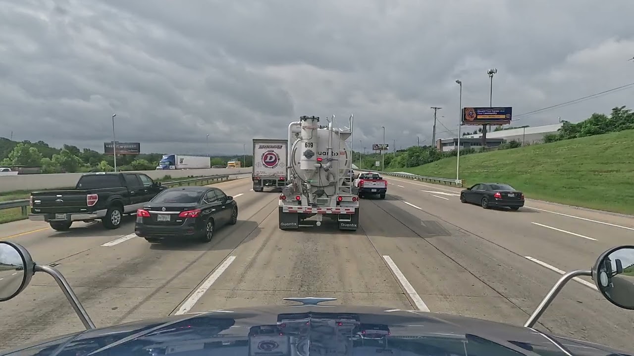 Driving through Nashville, Tennessee in a DOT Foods truck.