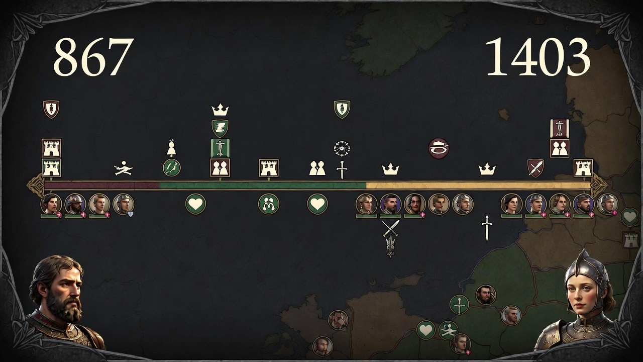 CK3 Timelapse 867 to 1403: The Entire History of Crusader Kings III in 6 Minutes