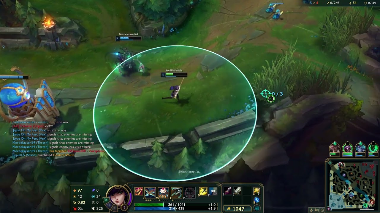 Seraphine and MF vs Caitlyn and Thresh League of Legends Gameplay 1080p 30fps