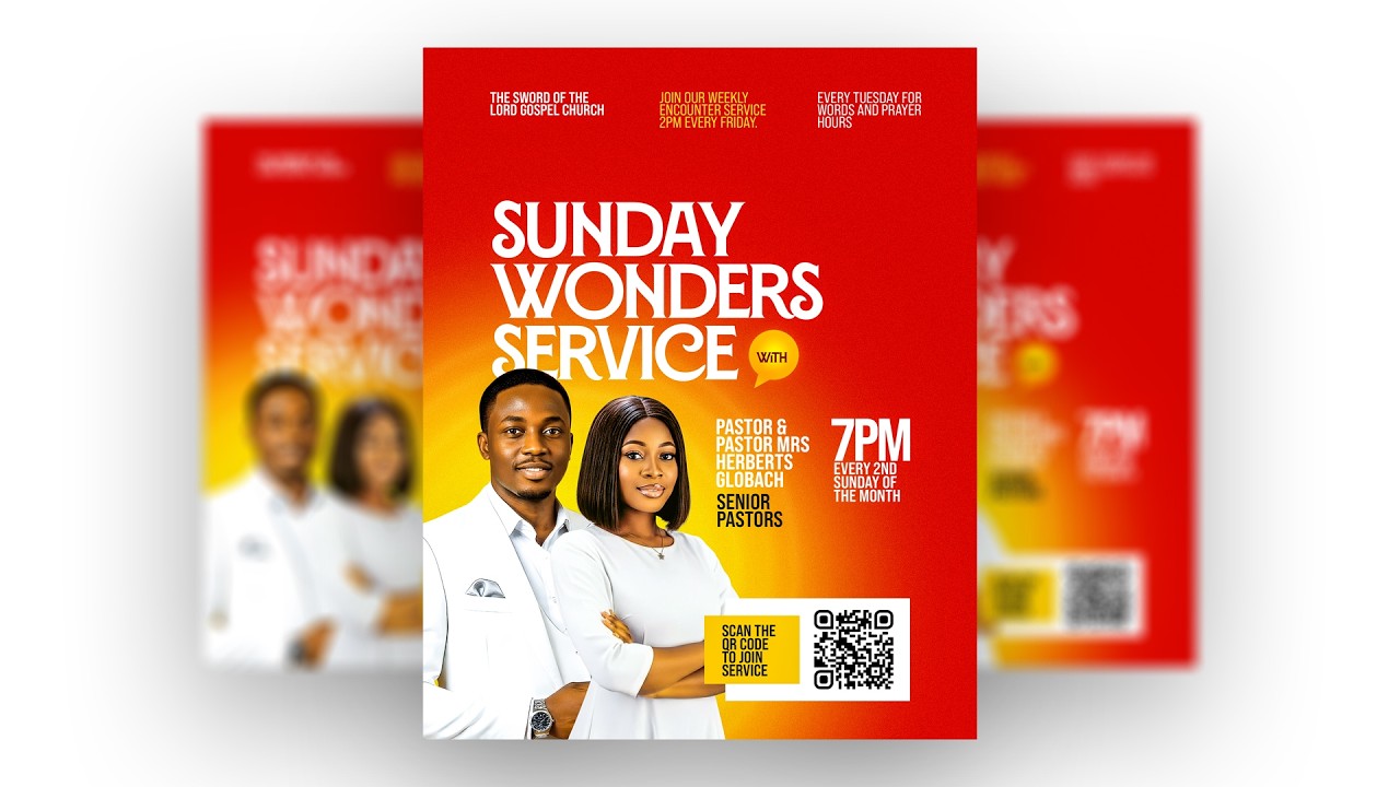 How To Make Professional Sunday Wonders Service Poster For All Social Media Design