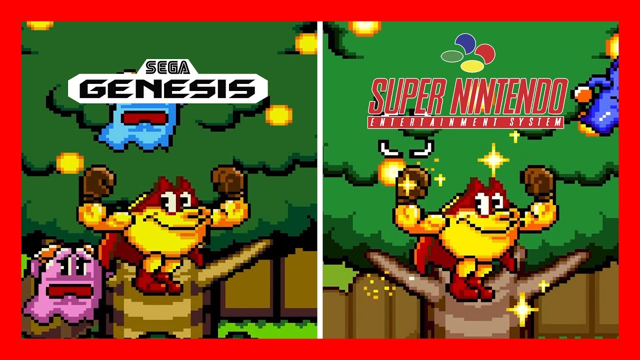 Genesis vs SNES 👉 Pac-Man 2: The New Adventures - Parallel Gameplay