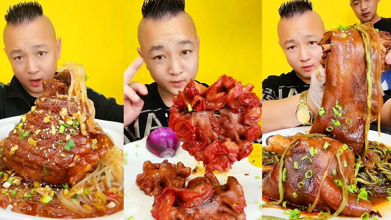 ASMR MUKBANG丨BRAISED ELBOWS丨BRAISED LAMB CHOPS丨BRAISED PORK