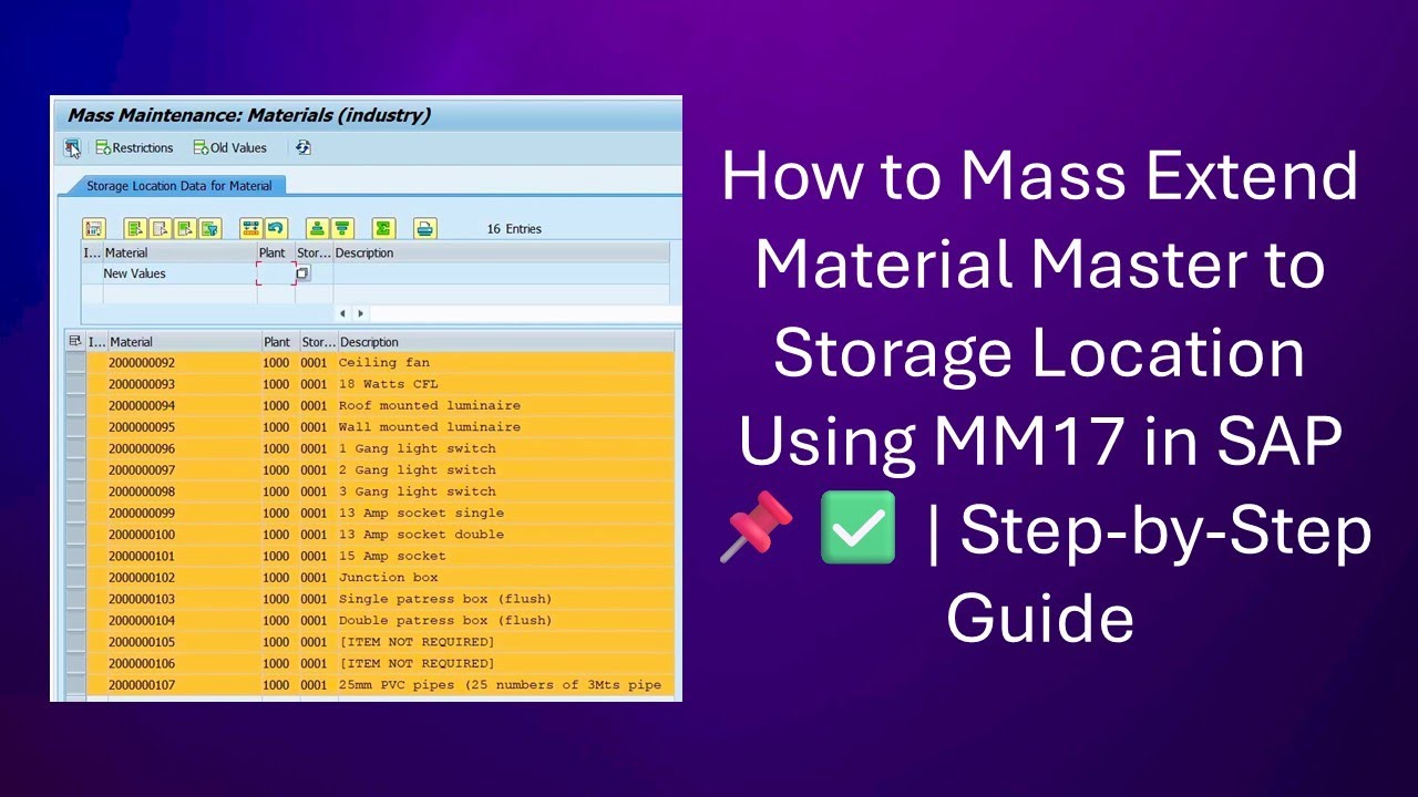 How to #Mass Extend Material Master to Storage Location Using #MM17 in #SAP 📌✅ | Step-by-Step Guide