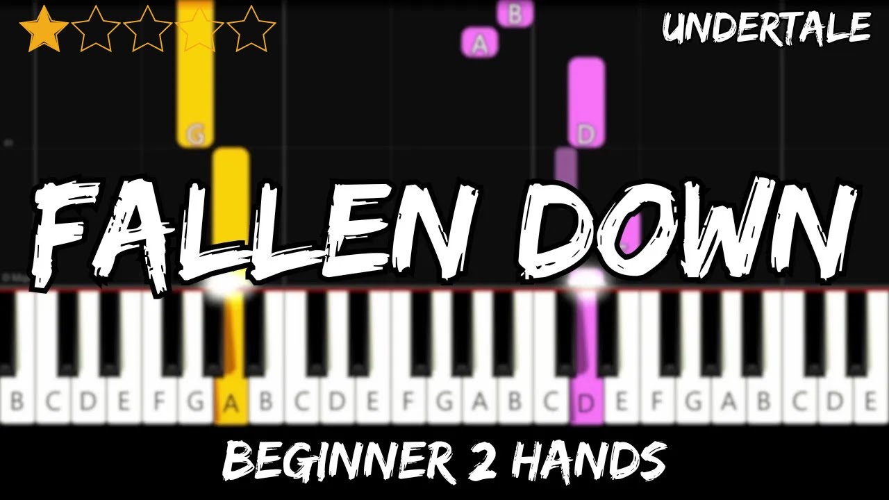 Undertale - Fallen Down (Reprise) - Easy Beginner Piano Tutorial - For 2 Hands