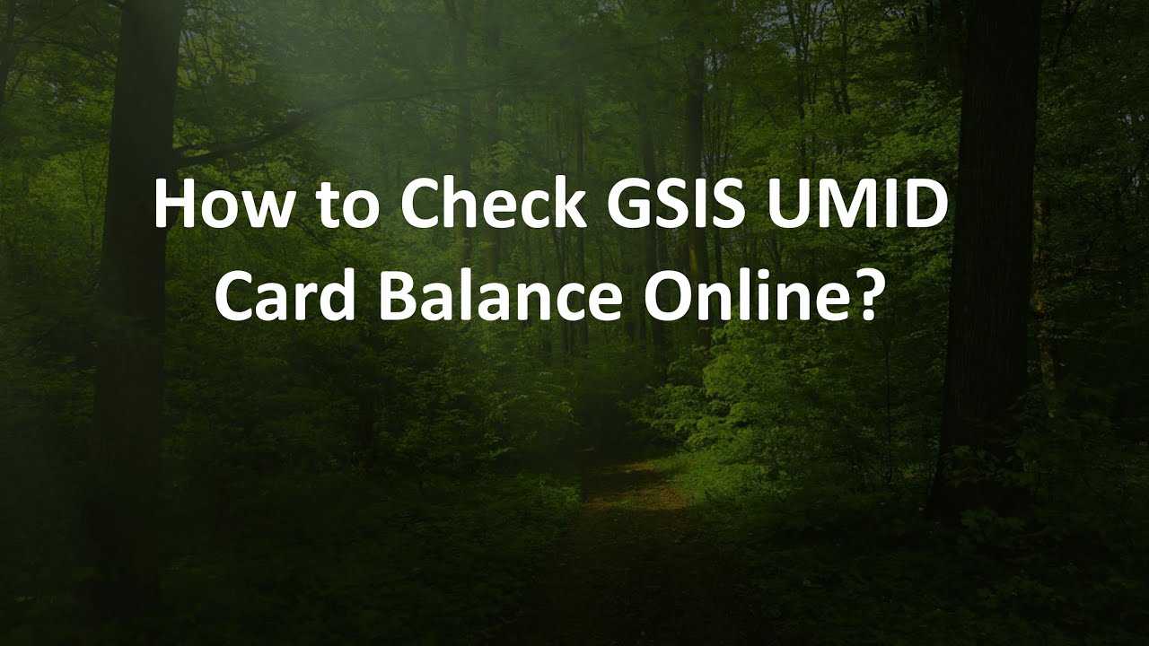 How to Check GSIS UMID Card Balance Online?