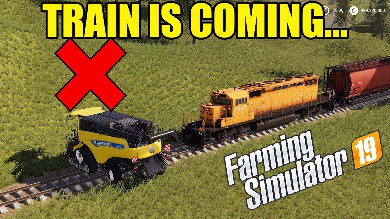 Farming Simulator 19 | +500 KMH TRAIN vs BIG HARVESTERS