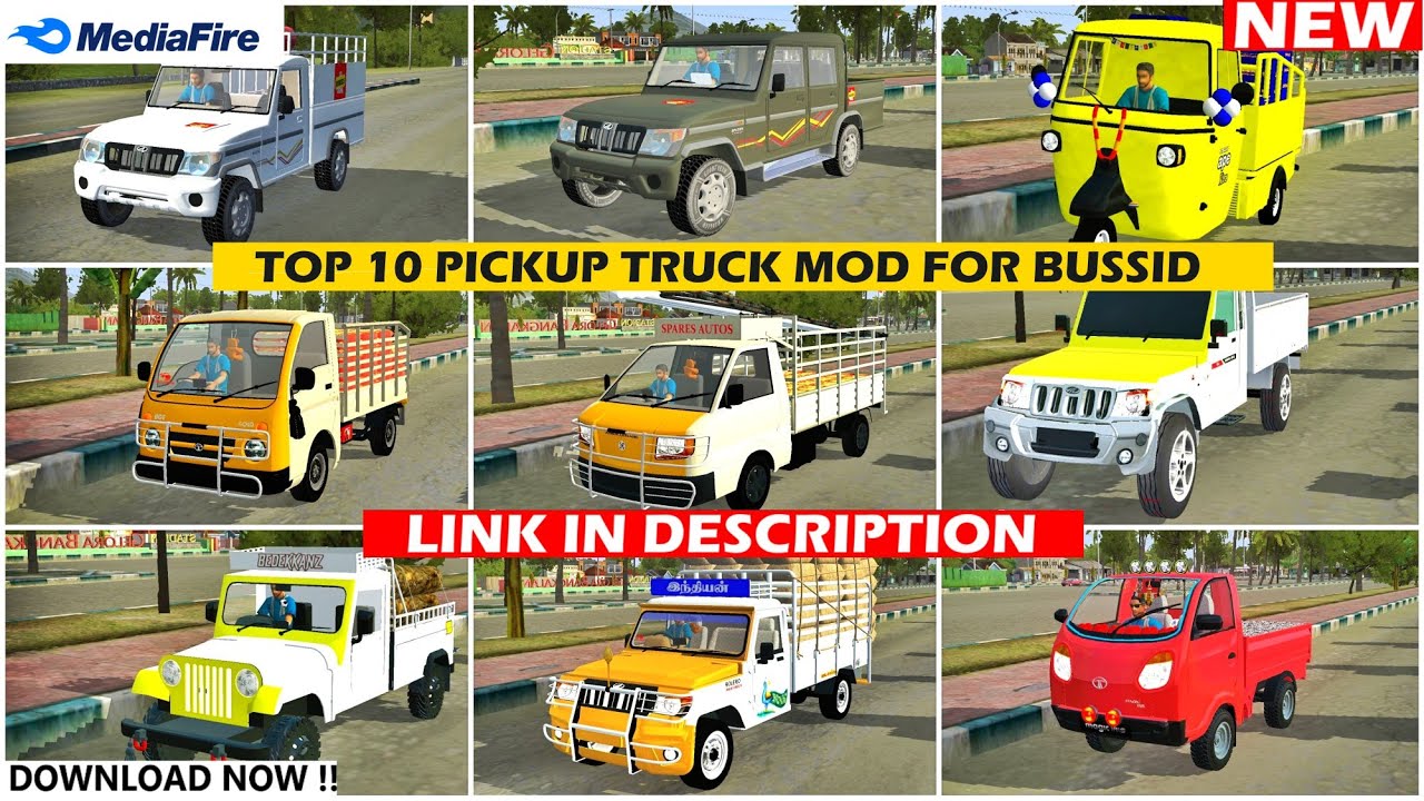 Top 10 Pickup Truck Mods For Bus Simulator Indonesia | Indian Pickup Truck Mod For Bussid | #bussid