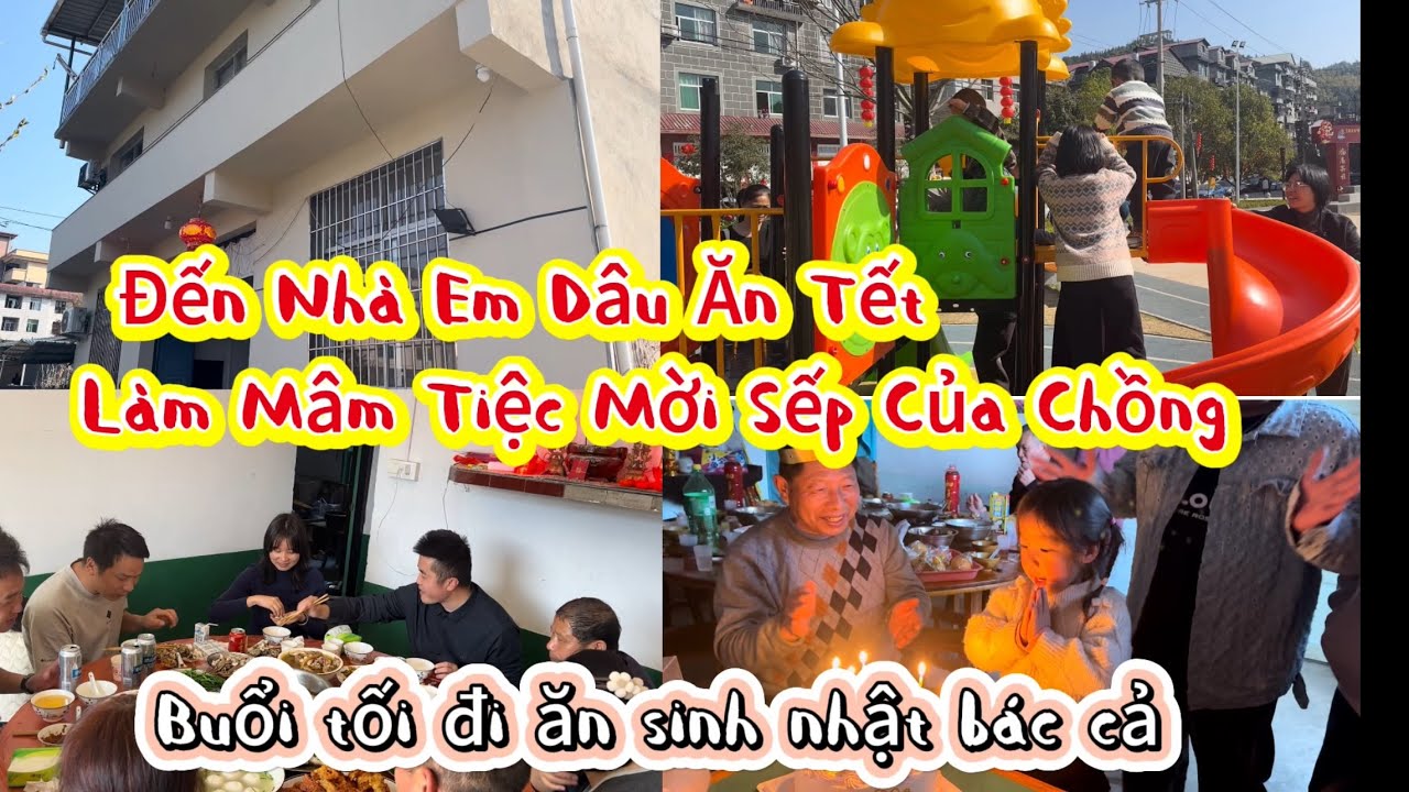 🌻445🌻Làm Bàn Tiệc Đơn Giản Đãi Sếp Của Chồng. Đi Nhà Em Dâu Ăn Tiệc. Mẹ hái cải trắng to quá