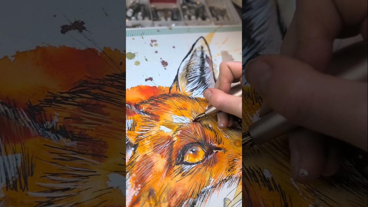 Cannot tell you how much I enjoyd painting this fox! #wildlifeart #watercolor #watercolour #foxlover