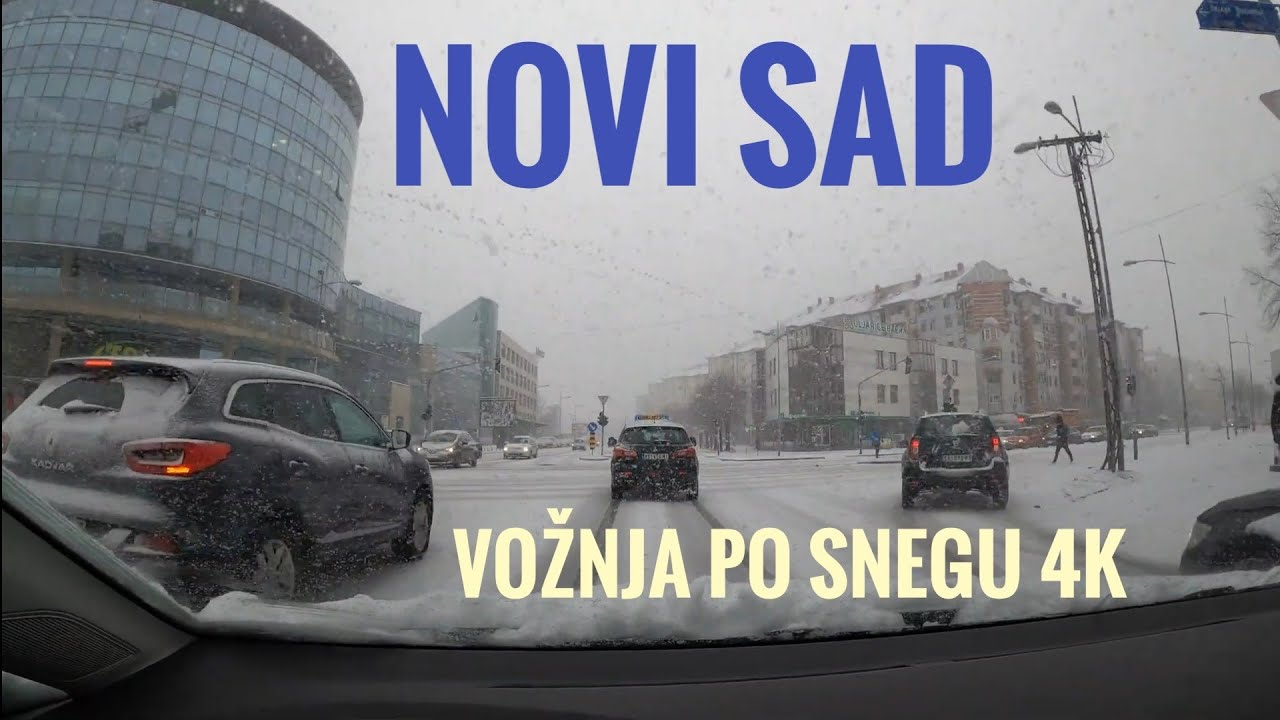 Novi Sad, vožnja po snegu 4K