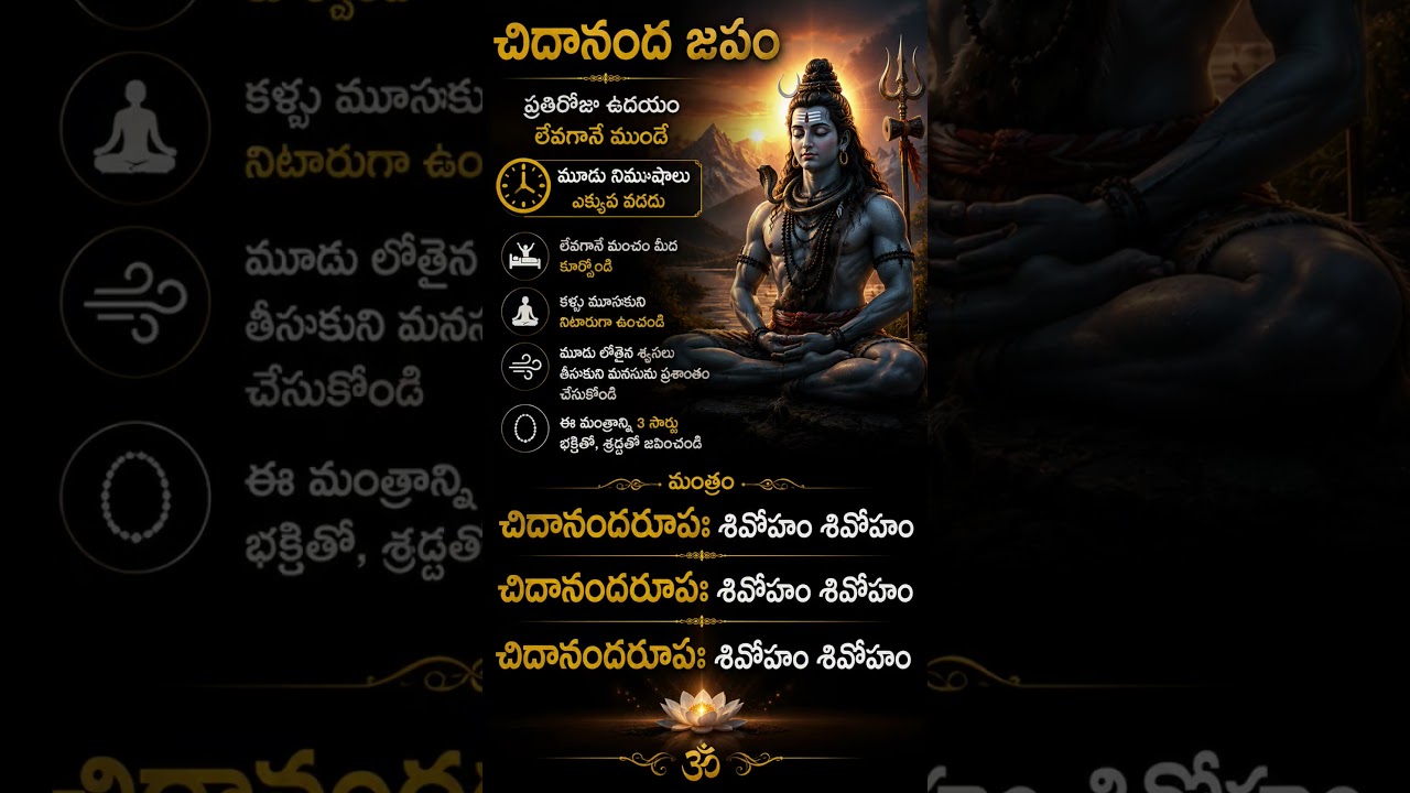 చిదానంద జపం - నిత్యం 3 నిమిషాల ధ్యానం | Chidananda Rupa Shivoham Meditation🙏💗