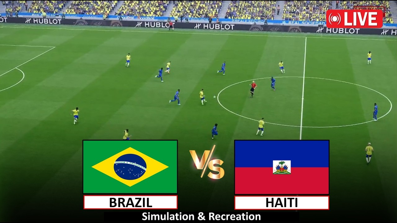 🔴Live : Brazil vs Haiti I Video Game Simulation I Full Match Live Stream I 20 June, 2026