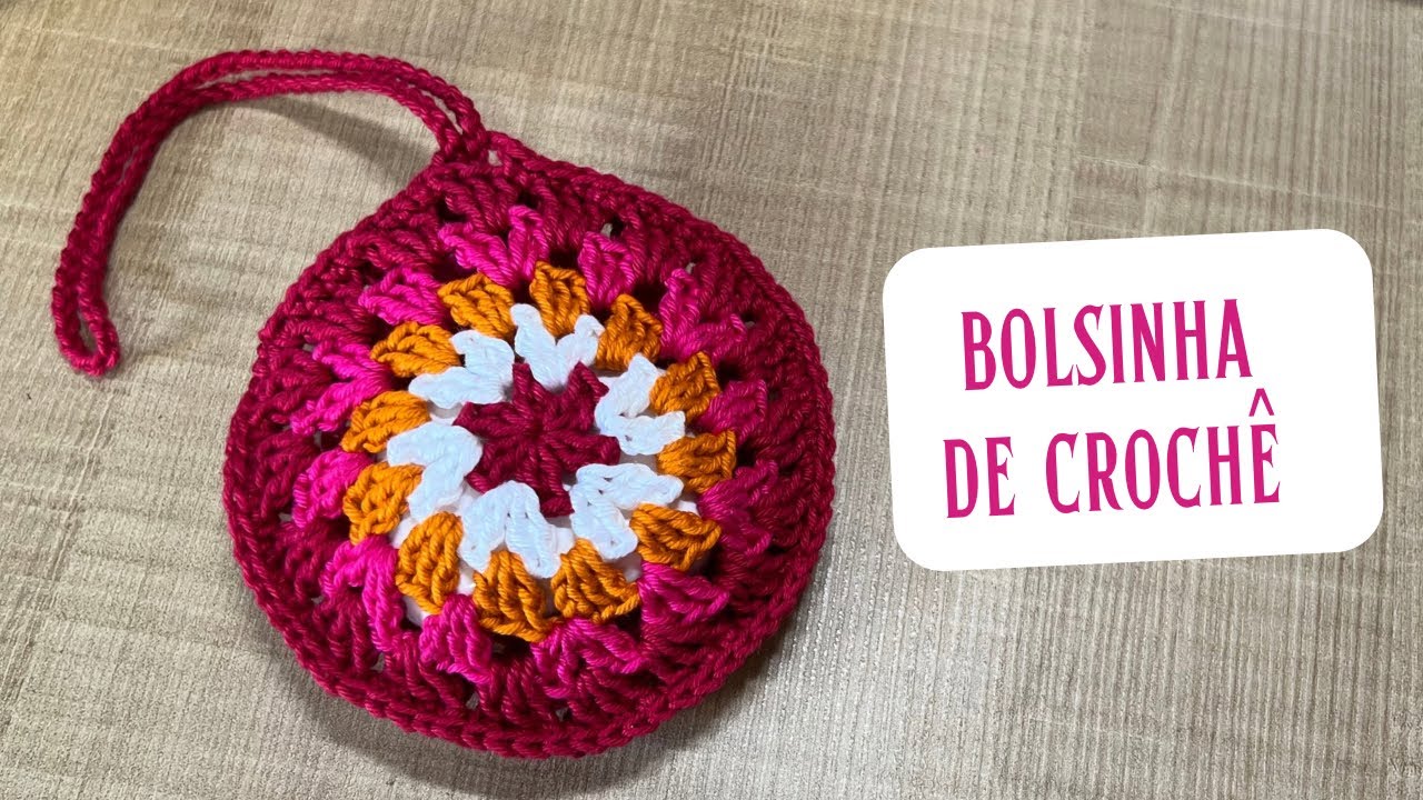 CROCHÊ RÁPIDO E FÁCIL - BOLSINHA DE CROCHÊ SIMPLES - passo a passo completo para iniciantes