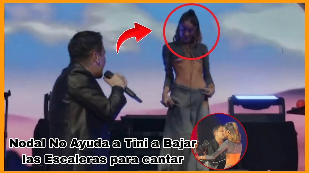 Christian Nodal No Ayudó a Tini durante su Presentación Musical cantando 