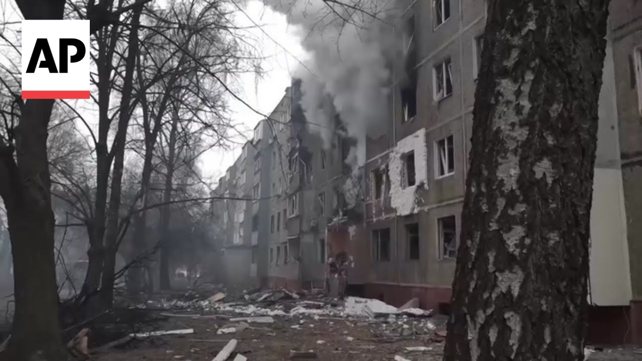 Aftermath of Russian drone attack and artillery shelling in Ukraine